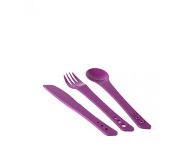 LifeVenture Ellipse Cutlery Set - Letvægts bestiksæt plastik med 3 dele -Lilla