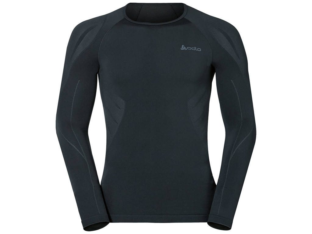 Odlo herre langærmet shirt - Crew Neck Evolution Light - Sort - Str. S thumbnail