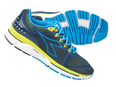 Diadora Mythos Blushield Elite - Løbesko Herre - Blå/Gul