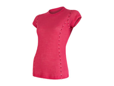 Sensor Merino Air Tee SS - Uldundertrøje m. kort ærme - Dame - Magenta - Str. S