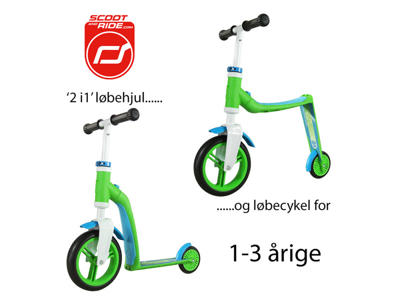 Scoot&Ride 2 i 1 løbehjul og løbecykel - Highway baby - Grøn/Blå