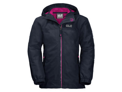 Jack Wolfskin G Iceland 3in1 JKT - Vandtæt 3i1 børnejakke - Mørke Blå