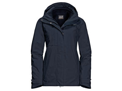 Jack Wolfskin Echo Pass Women - Vandtæt 3i1 damejakke - Mørke Blå