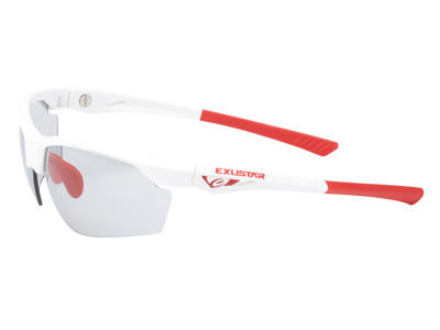 Exustar - Løbe- og cykelbrille - Fotokromiske linser - Hvid og rød