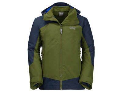 Jack Wolfskin B Akka 3in1 JKT - Vandtæt 3i1 børnejakke - Grøn