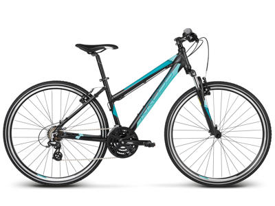 Kross Evado 1.0 - Citybike - Dame - 21 gear - Matsort/turkis