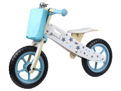 Kinderline - Løbecykel i træ - Med EVA foam dæk - Lyseblå