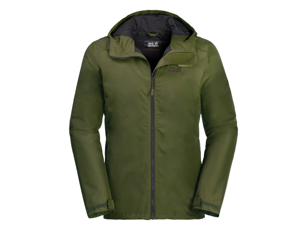 Jack Wolfskin Chilly Morning Men - Vandtæt herrejakke m. for - Grøn - Str. XL thumbnail