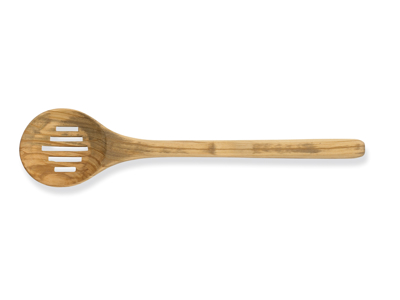 Ske Oliventræ med rilledet huller 30 cm