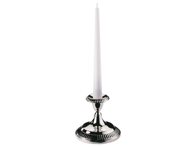 Lysestage 1 arm 10 cm forsølvet