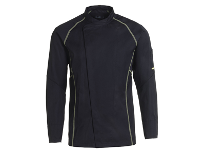 Kentaur Kokkejakke Unisex Sort m/lime flatlock
