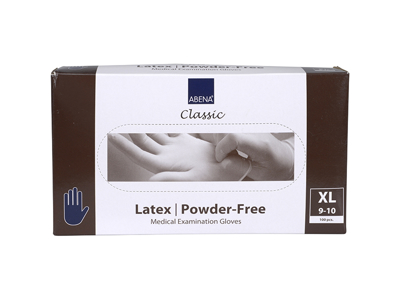 Latexhandske blå puderfri XL 100 stk