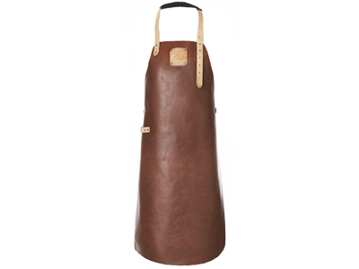 Forklæde Læder Cognac/nude