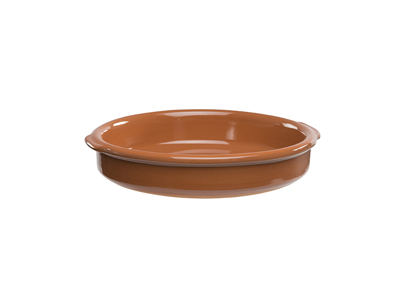 Ugnsfast skål m/1 grepp Ø 25 cm terracotta