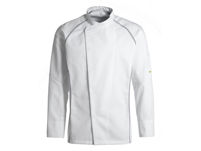 Kentaur Kokkejakke Unisex Hvid m/grå flatlock