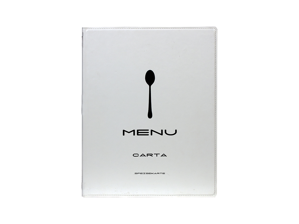 Menukort A4 hvid 1 opslag/4 side Trendy