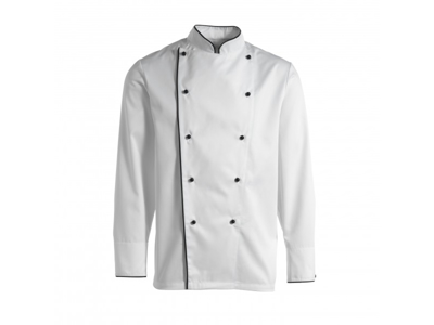 Kentaur Kokkejakke Unisex Hvid m/sort piping