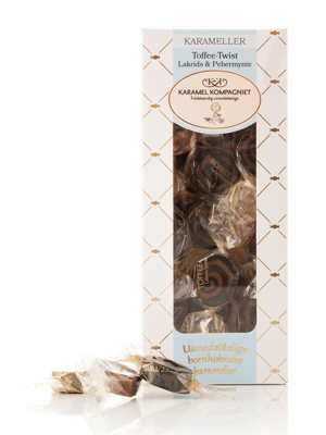 Toffee-Twist, Lakrids & Pebermynte - 100g karameller