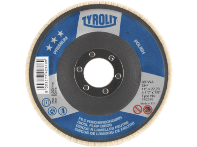 Tyrolit Polerrondel 28PWA 125mm SHF m/pasta